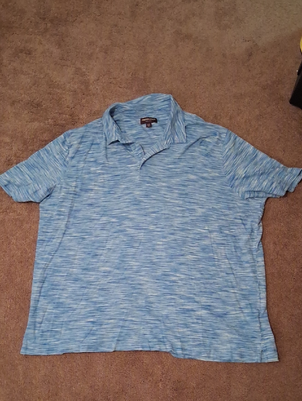 Johnston & Murphy Light Blue Space-Dye Polo
